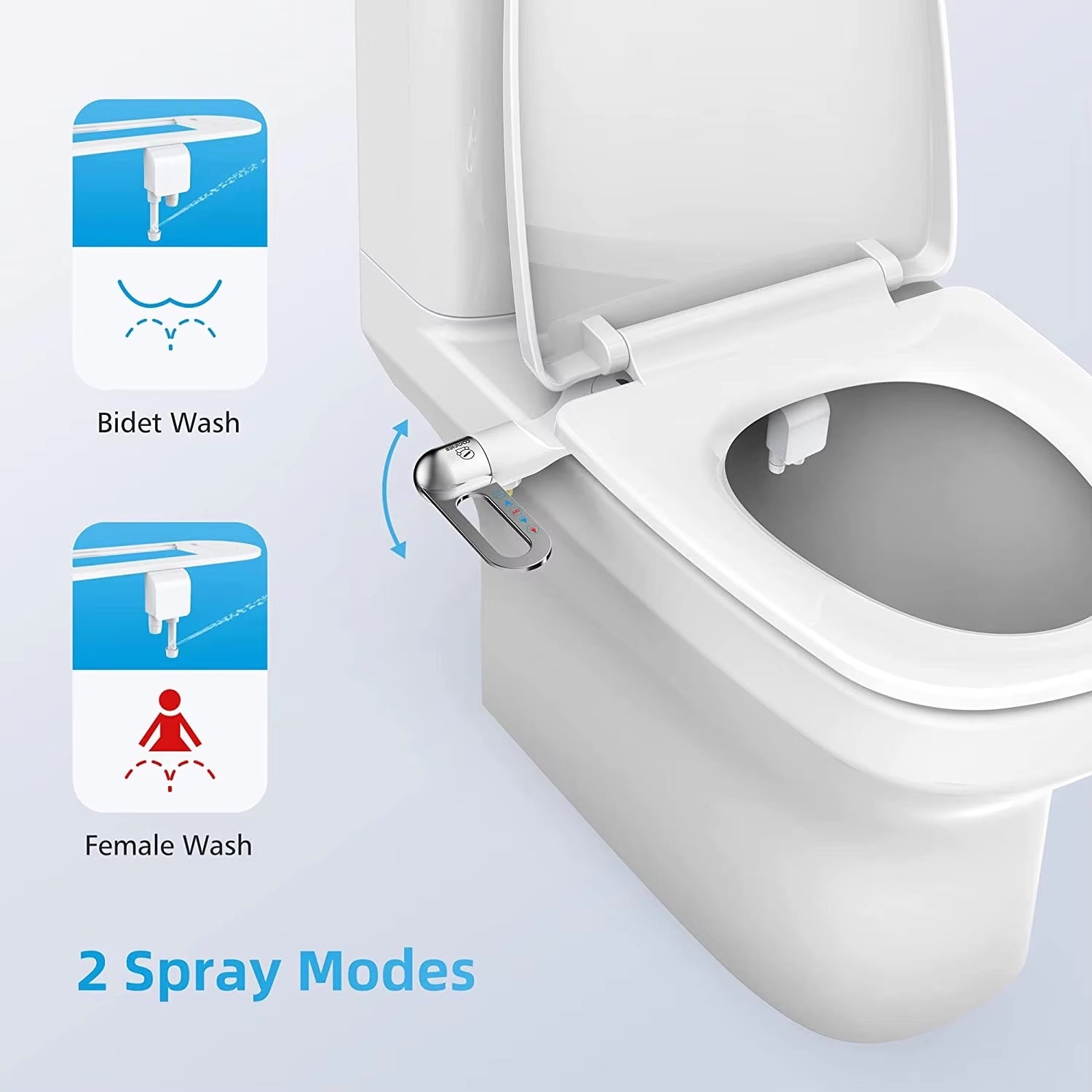 Toilet Bidet Attachment – Dual Nozzles with Adjustable Spray
