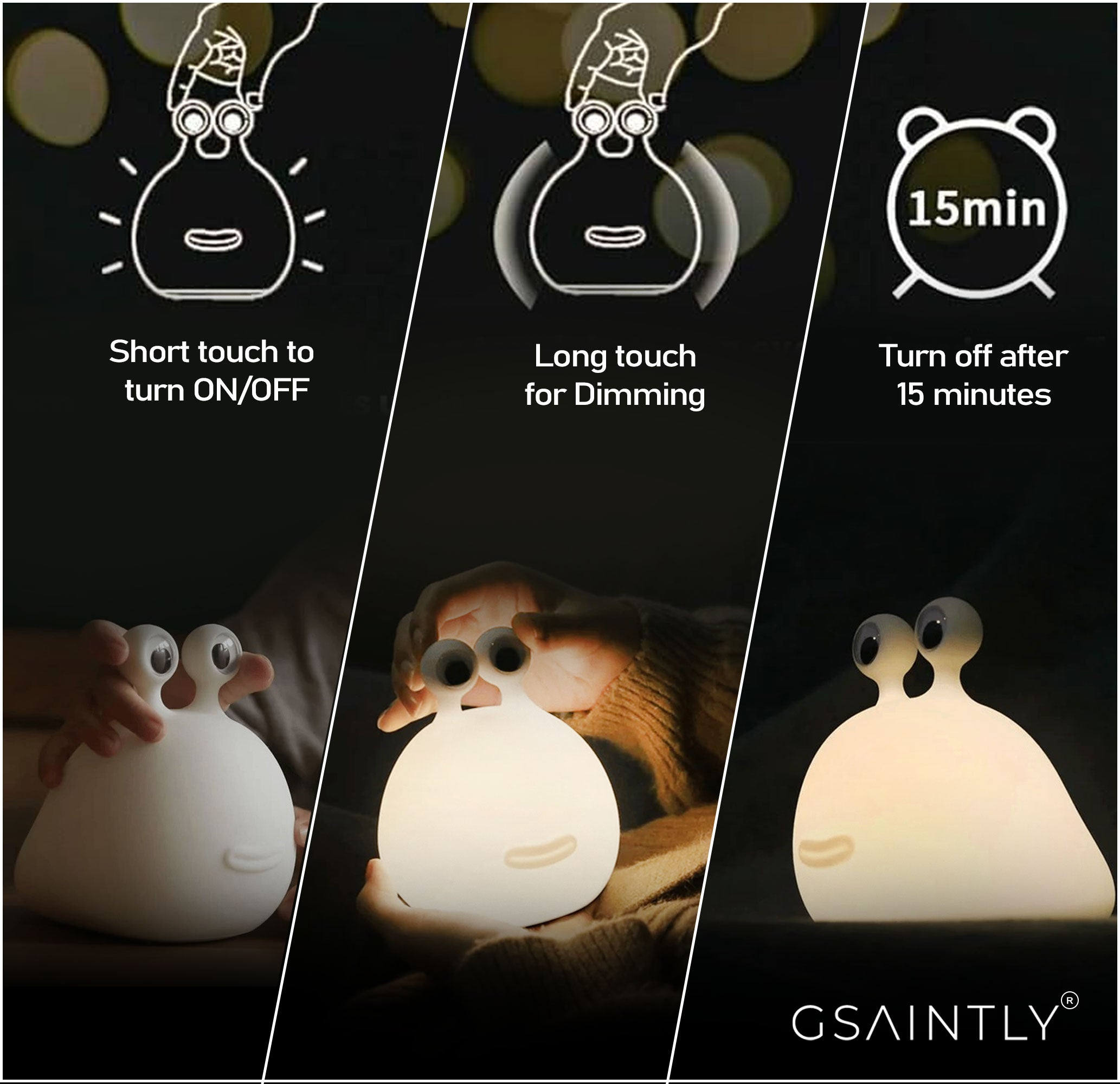 Slug Shaped Silicone Night Light/Lamp