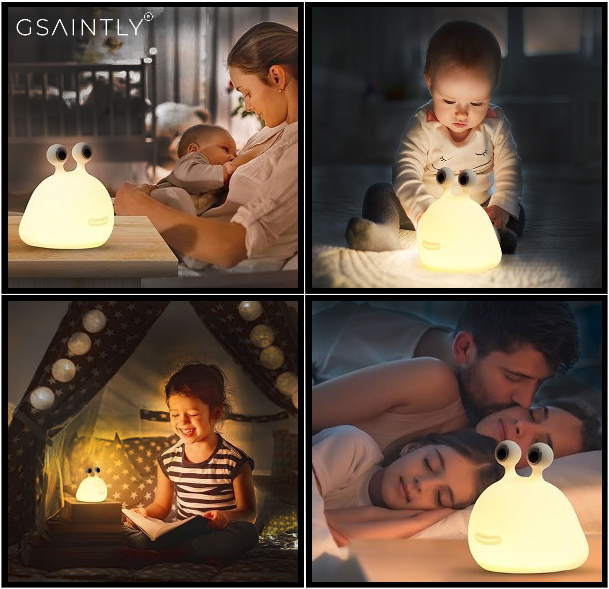 Slug Shaped Silicone Night Light/Lamp