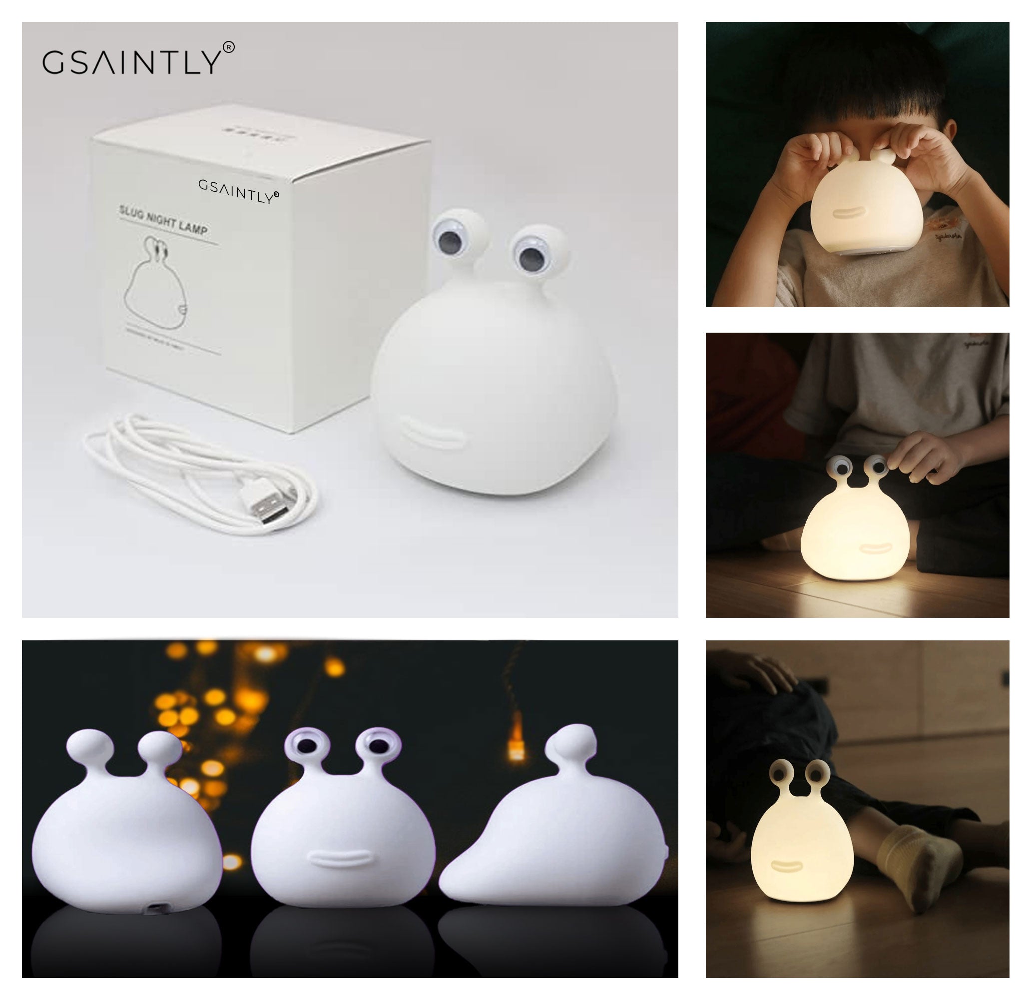 Slug Shaped Silicone Night Light/Lamp