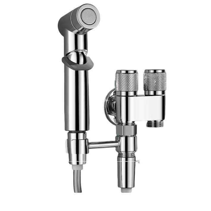 Dual-Control Stainless Steel Handheld Bidet Spray Kit