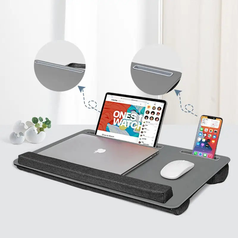 Portable Laptop Desk with Phone Holder & Wrist Rest
