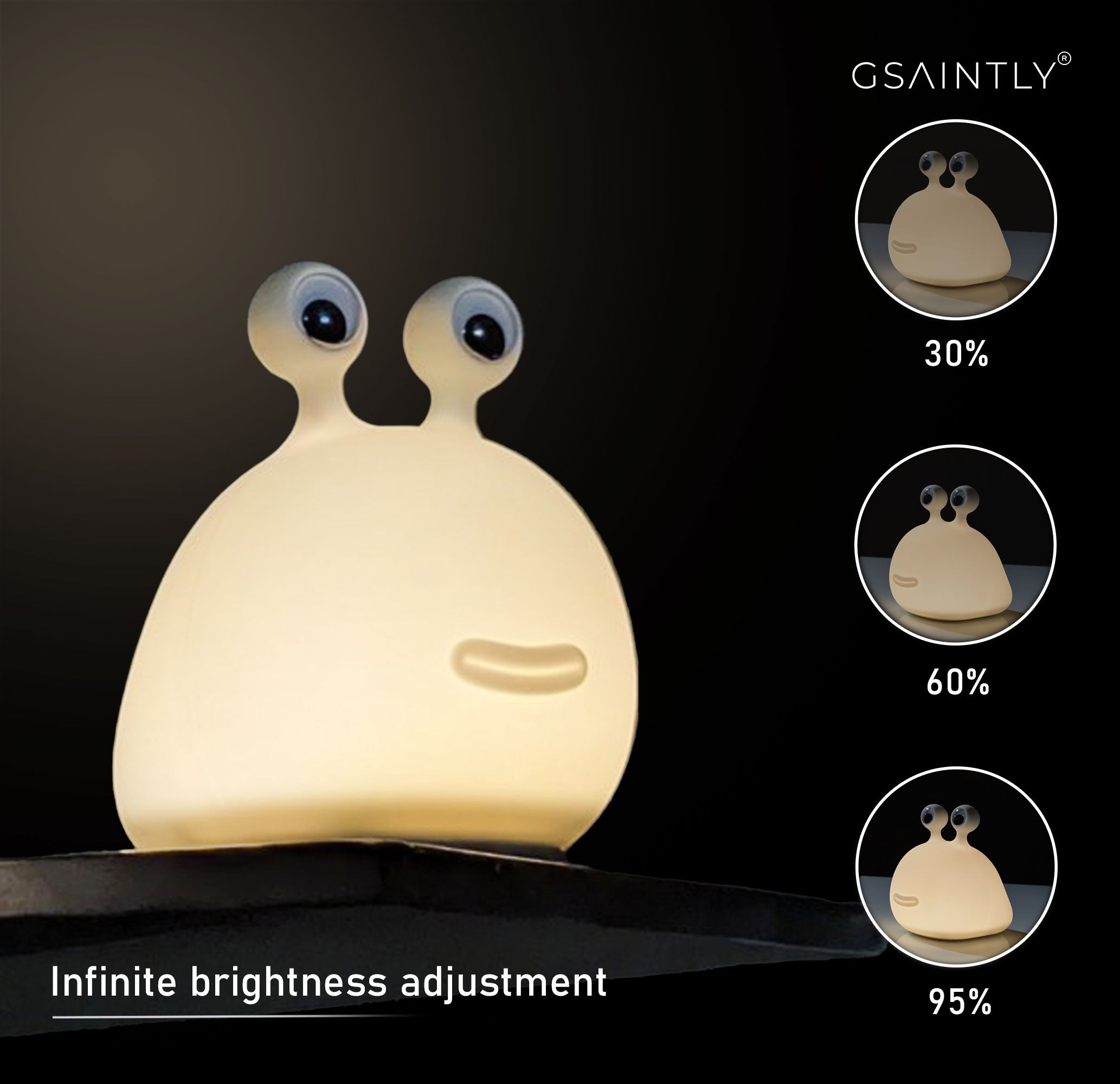 Slug Shaped Silicone Night Light/Lamp