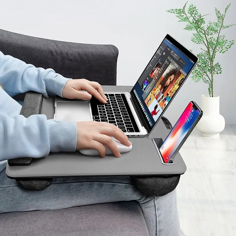 Portable Laptop Desk with Phone Holder & Wrist Rest