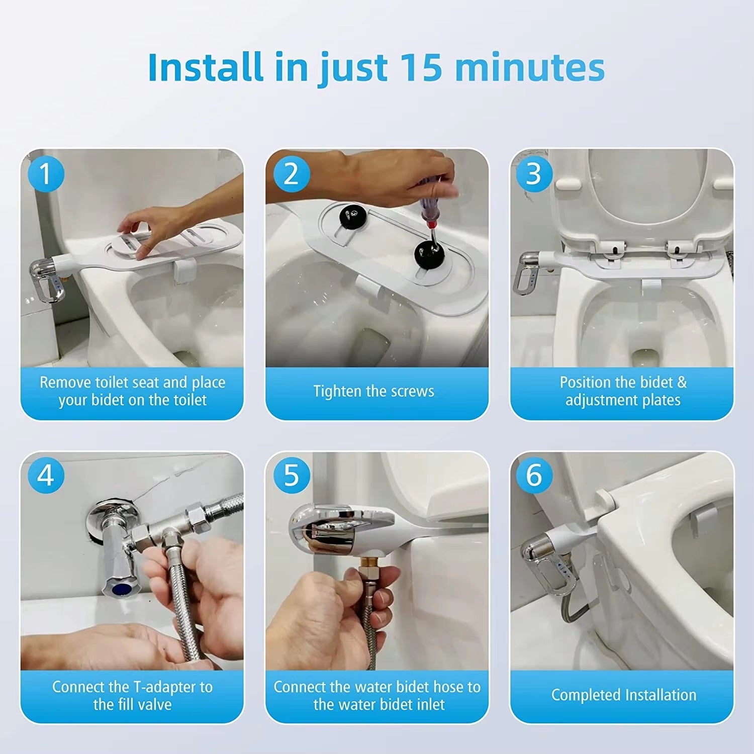 Toilet Bidet Attachment – Dual Nozzles with Adjustable Spray