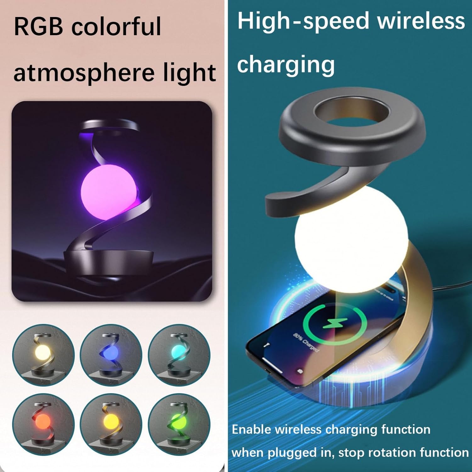 Rotating Moon Night Lamp/Light