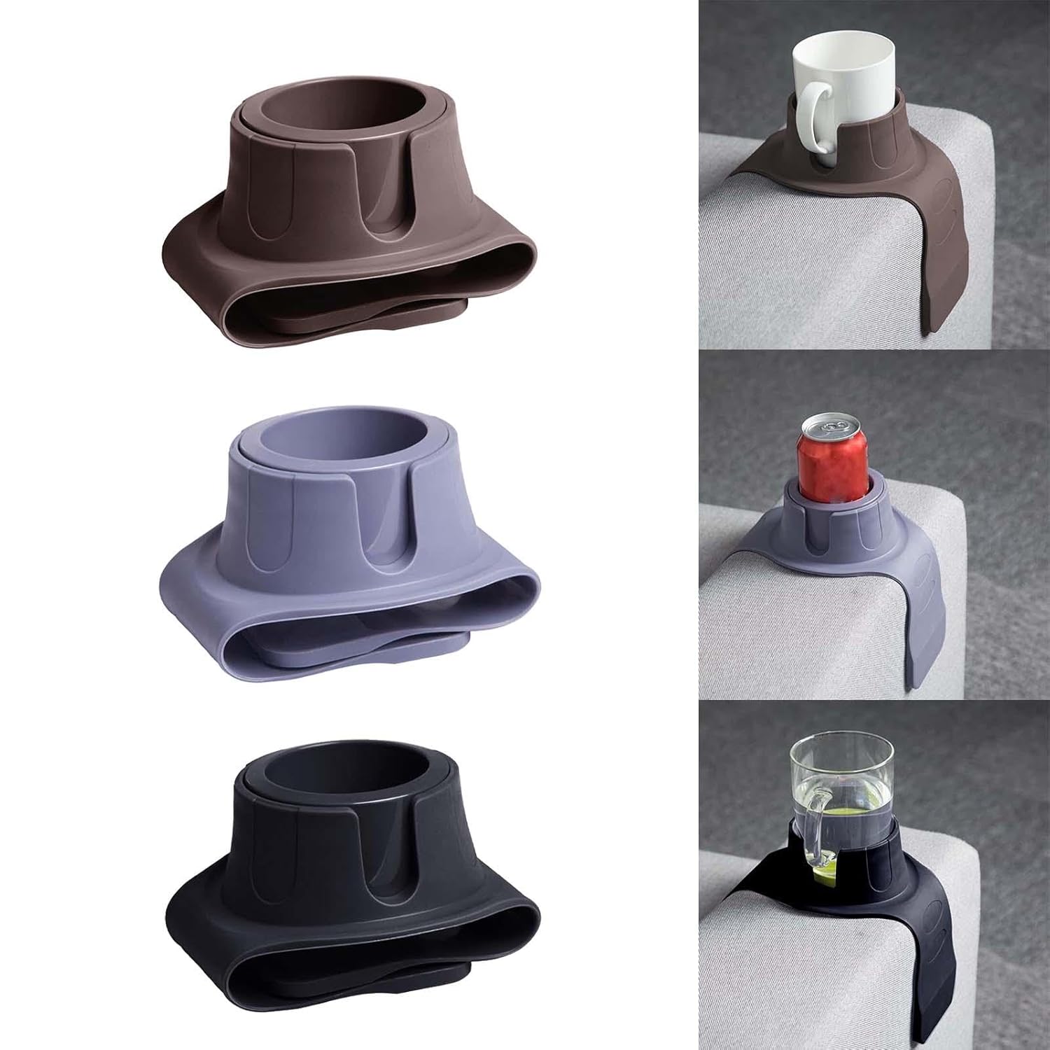 Silicone Sofa Cup Mug Holder Tray Armrest Organizer
