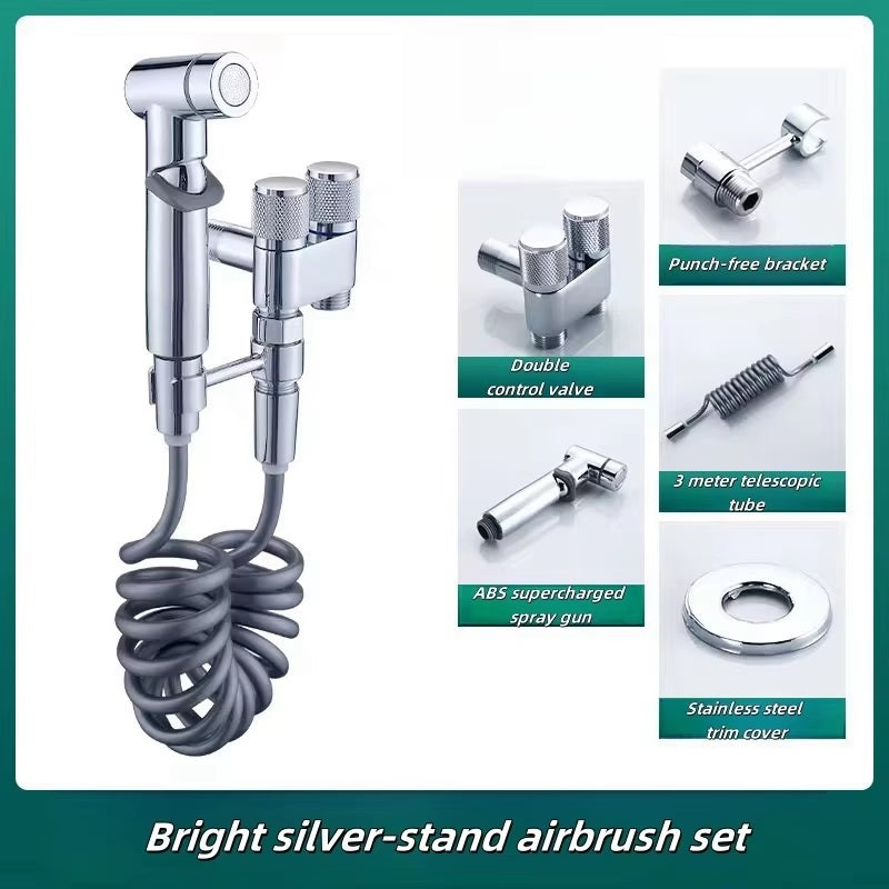 Dual-Control Stainless Steel Handheld Bidet Spray Kit