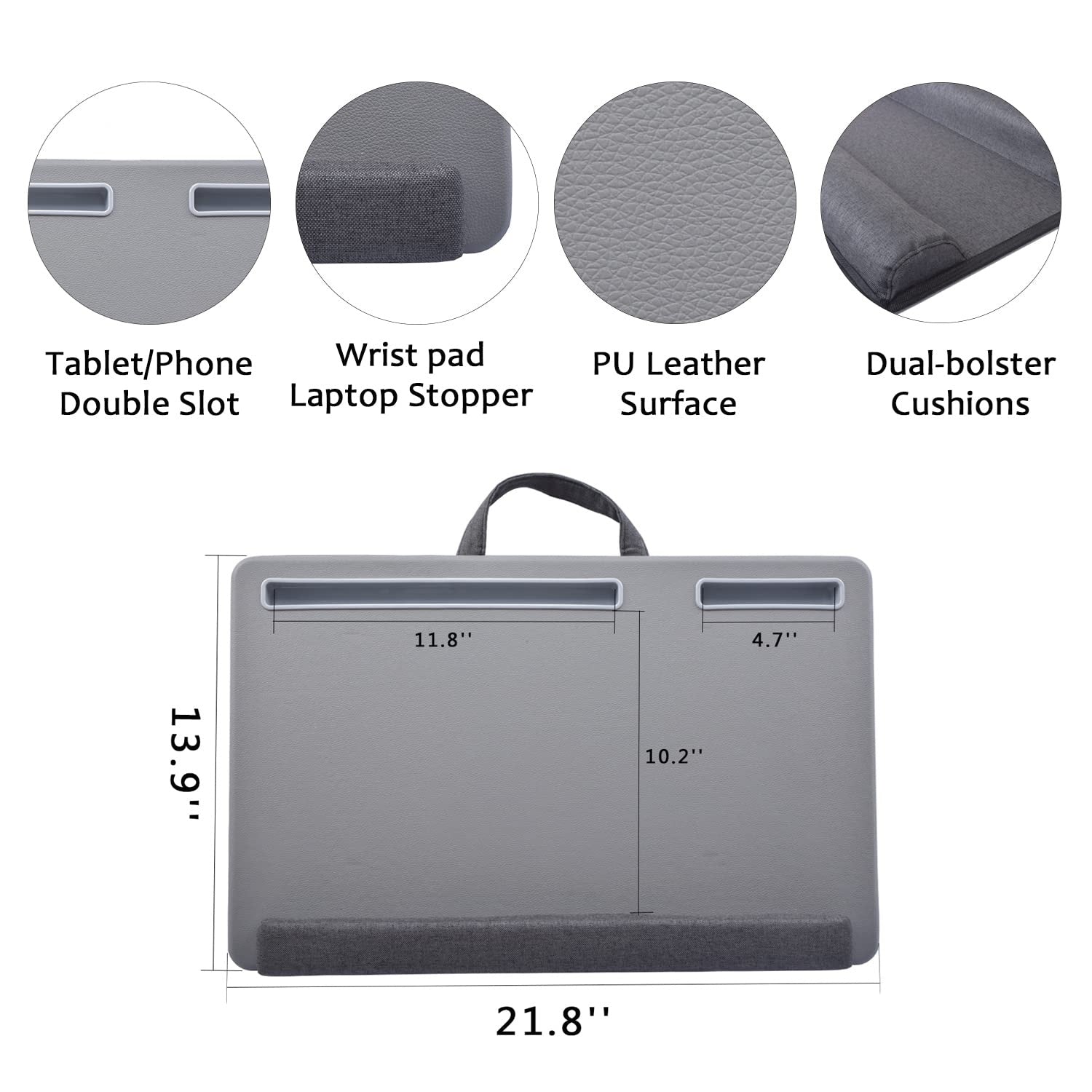 Portable Laptop Desk with Phone Holder & Wrist Rest