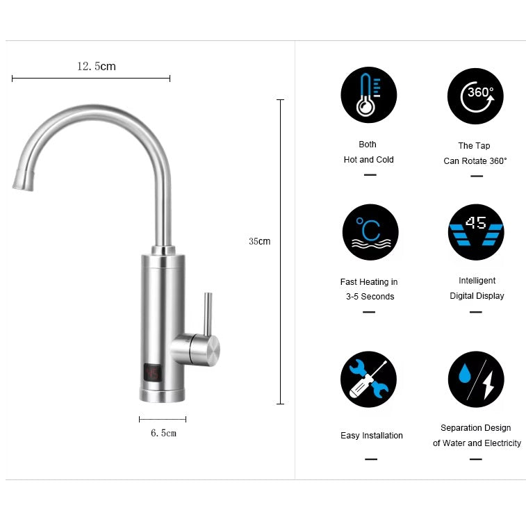 Stainless Steel Electric Instant Hot Water Faucet
