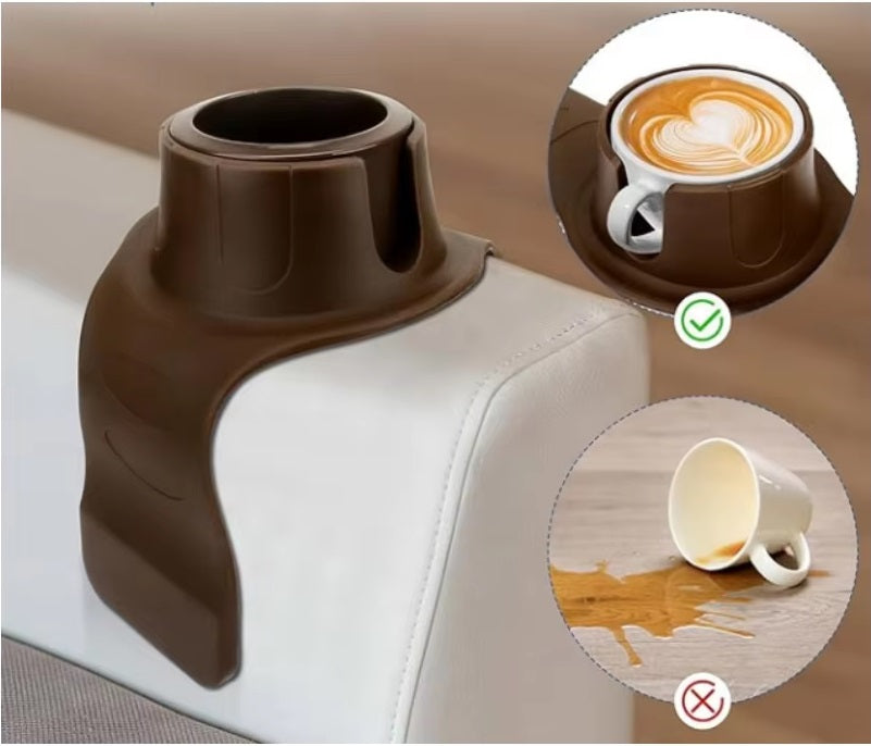 Silicone Sofa Cup Mug Holder Tray Armrest Organizer