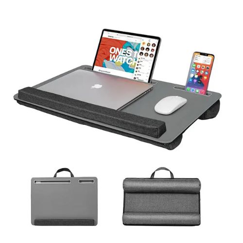 Portable Laptop Desk with Phone Holder & Wrist Rest